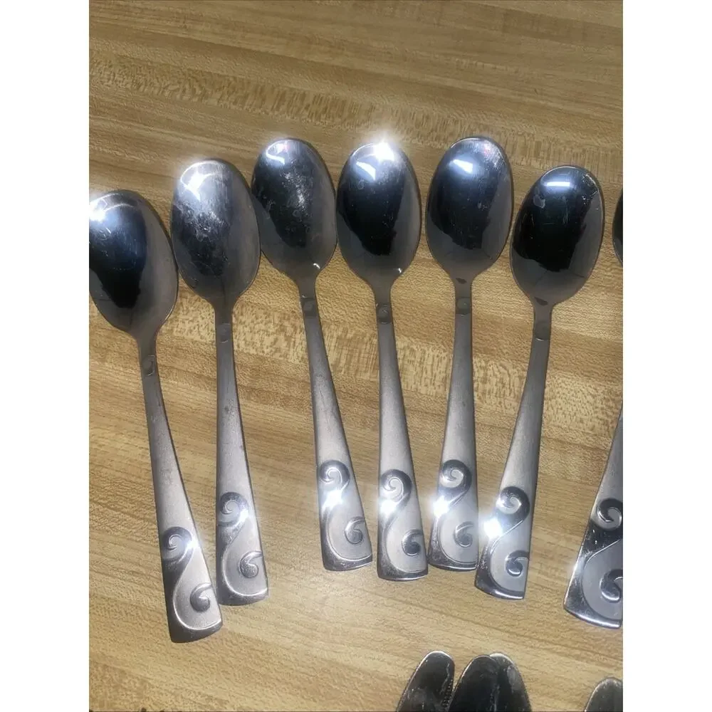 Cambridge Silver Sand Script Pattern Flatware Lot Of 25 Pieces